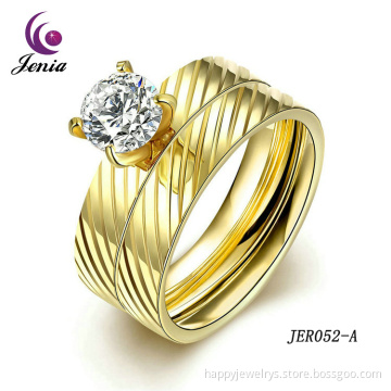 Jenia New Jewelry Women Rings Healthy Titanium Gold Plated Jewellery Ring